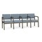 Lesro Lenox Steel 4 Seat Tandem Seating Metal Frame, Bronze, RS Rain Song Upholstery LS4103 - alternate 1